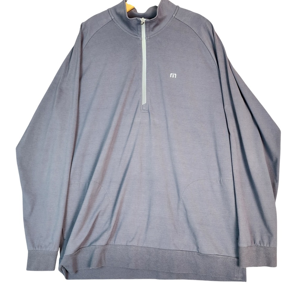 TravisMathew Mens XXL Quarter Zip Pullover‎ Grey Golf Activewear RN123280